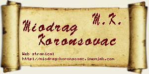 Miodrag Koronsovac vizit kartica